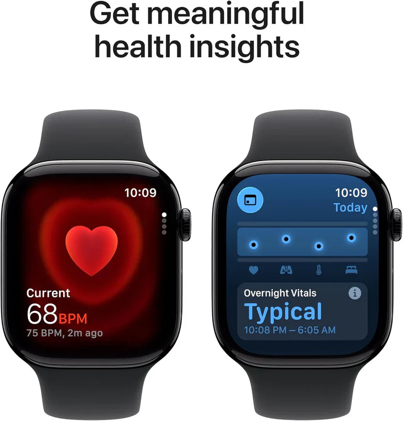 Apple Watch Series 11 [GPS 46mm] Smartwatch with Jet Black Aluminum Case with Black Sport Band