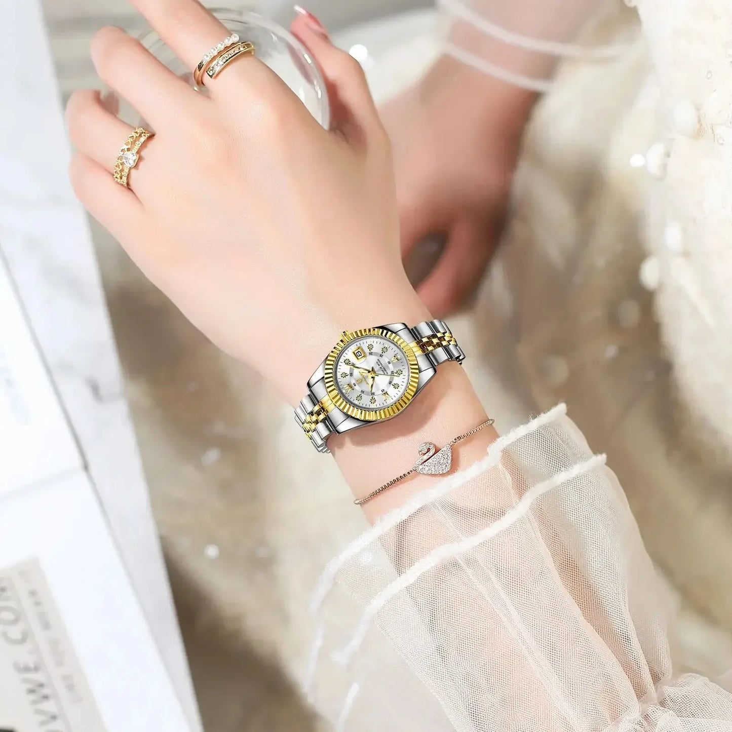 POEDAGAR 780 Luxury Elegant Watch Waterproof Women Watch Luminous Date
