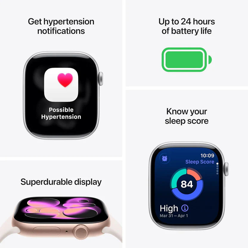 Apple Watch Series 11 [GPS 46mm] Smartwatch with Jet Black Aluminum Case with Black Sport Band