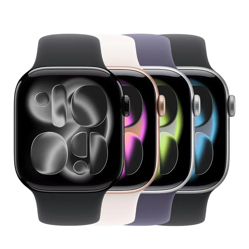 Apple Watch Series 11 [GPS 46mm] Smartwatch with Jet Black Aluminum Case with Black Sport Band